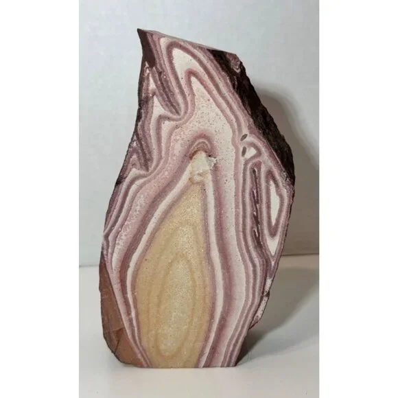 Large Banded Rhyolite Pink & Brown "Wonderstone" Book End 6" Tall - Picture 3 of 6